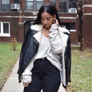 Faux Shearling Moto Jacket
